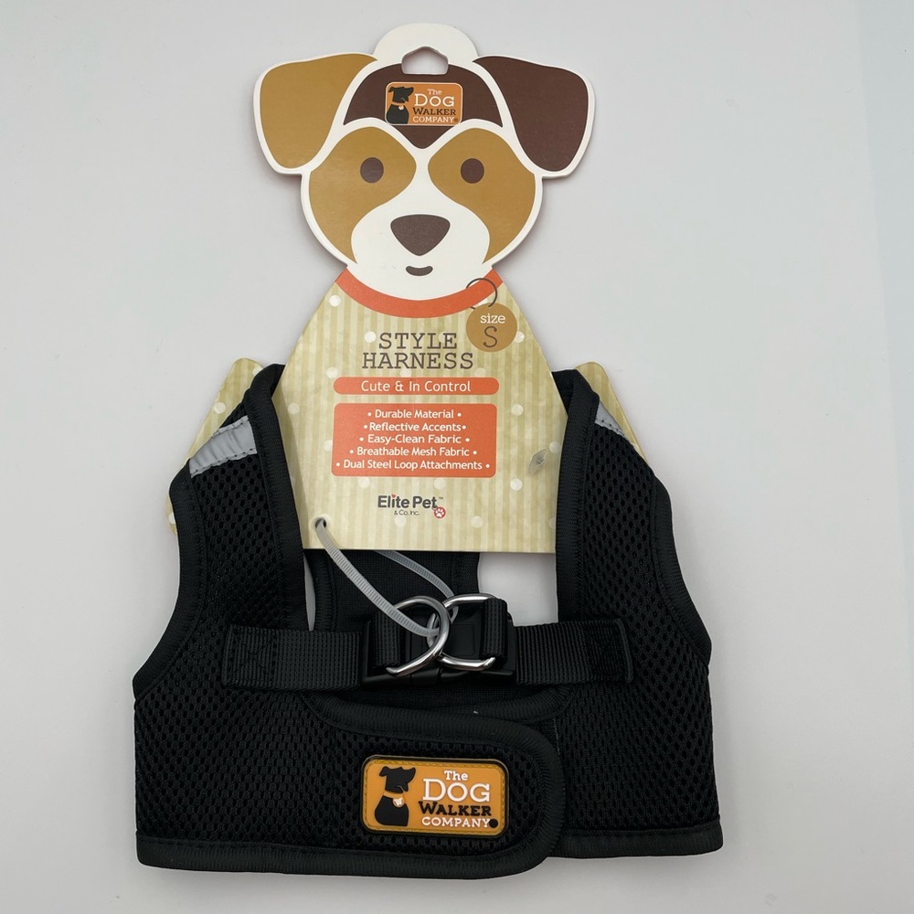 *New* Elite Pet & Co. Inc. The Dog Walker Company Black Small Harness